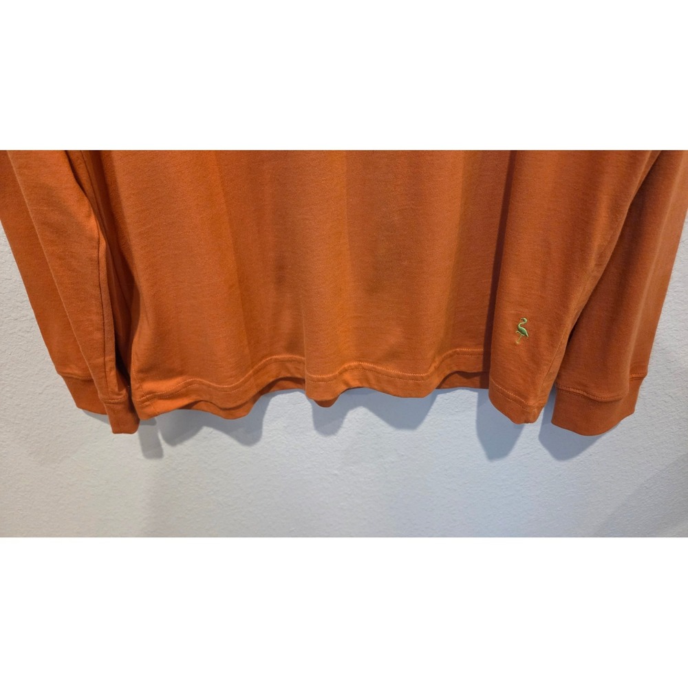 Tailorbyrd Shirt Pima Cotton Long Sleeve Crew Neck Regular Orange Preppy Men M - Picture 4 of 12
